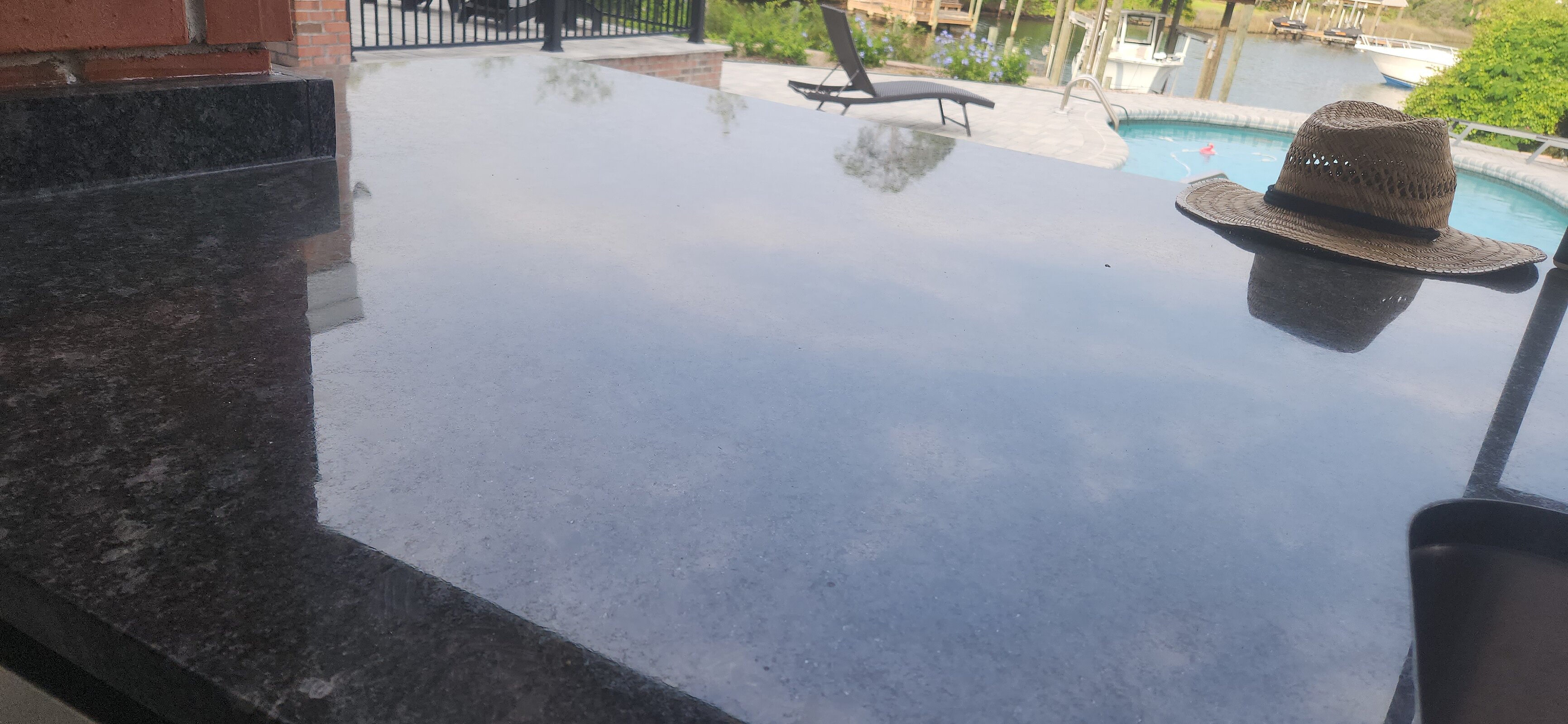 Complete outdoor granite countertop restoration project in Panama City