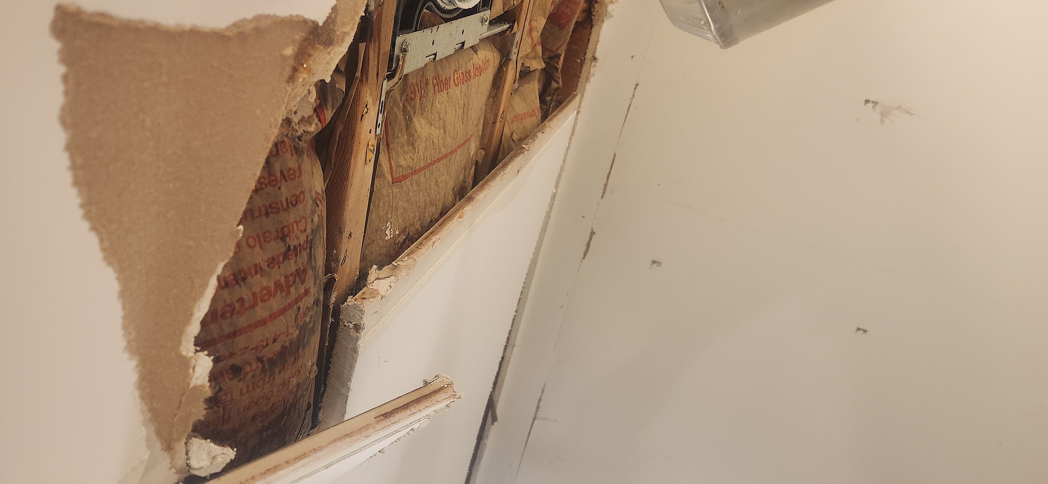 Pre-repair staining and active leak location in office space