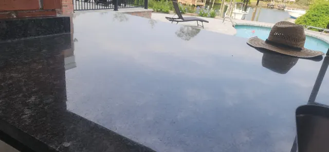 Complete outdoor granite countertop restoration project in Panama City